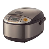 Zojirushi Micom Rice Cooker (5.5-Cup/ Stainless Brown) with Bowl and Spoon