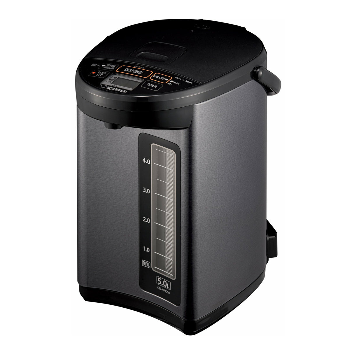 Zojirushi Micom Water Boiler (5-Liter, Metallic Black) with Cleaner and Tumbler