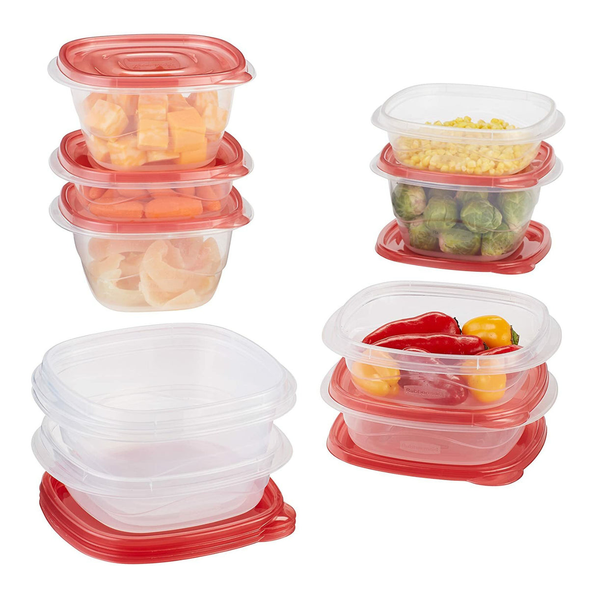 Rubbermaid TakeAlongs Assorted Food Storage Set of 10 Containers (Red)