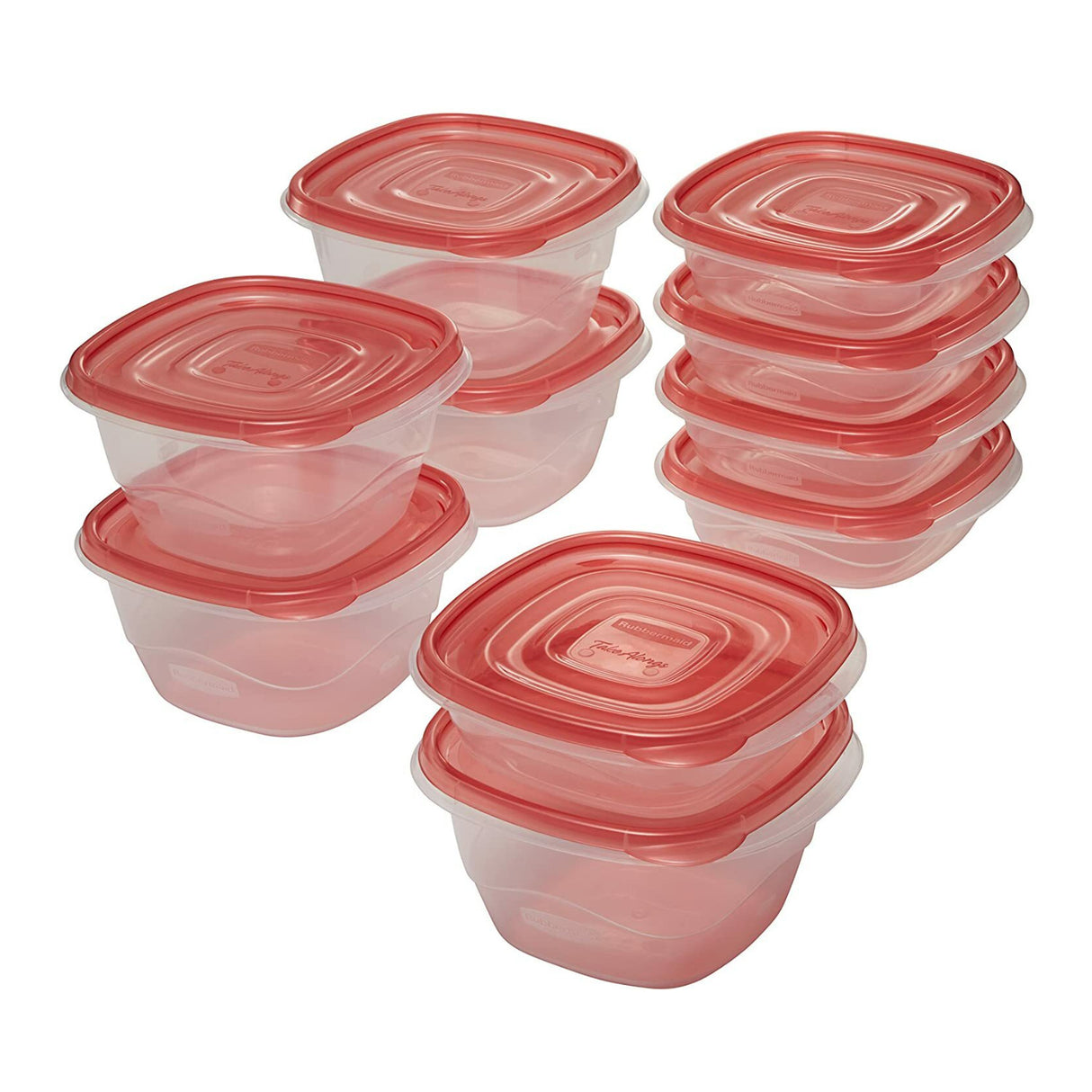 Rubbermaid TakeAlongs Assorted Food Storage Set of 10 Containers (Red)