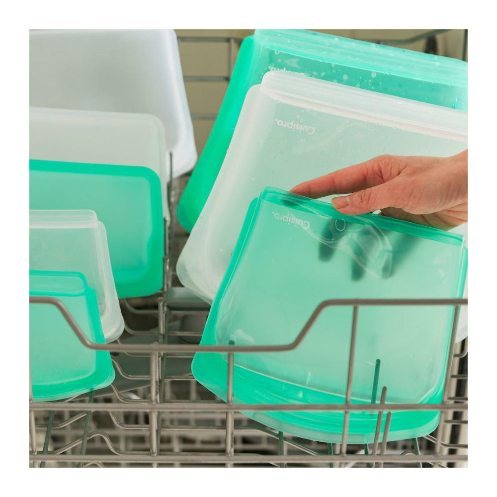 Cuisipro Silicone Seamless Reusable Bags (Clear, 5.25 x 4.75-inch, 2-Pack)