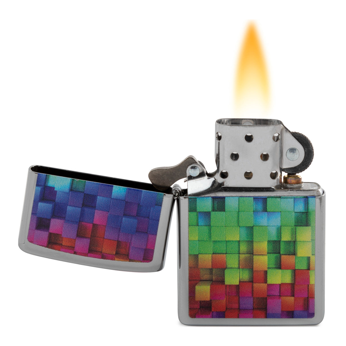 Zippo Rainbow Weave on Chrome Lighter