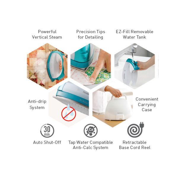 Panasonic NI-QL1000 Cordless 360 Freestyle Steam/Dry Iron with Case (Teal)