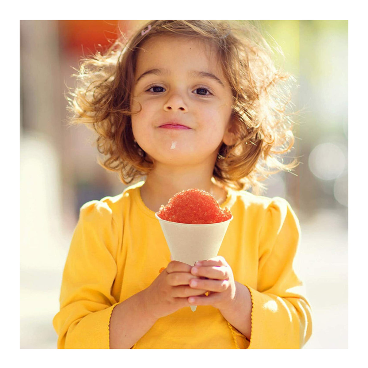 AQUEENLY 6 Oz Snow Cone Paper Cups (100-Piece, White)