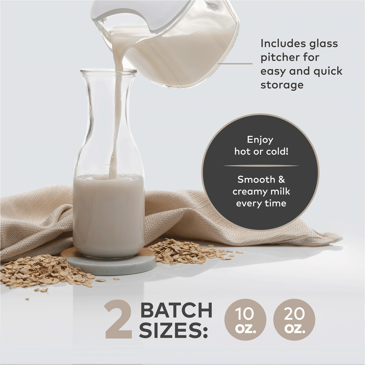 ChefWave Milkmade Non-Dairy Milk Maker with 6 Pack Resealable Glass Carafes
