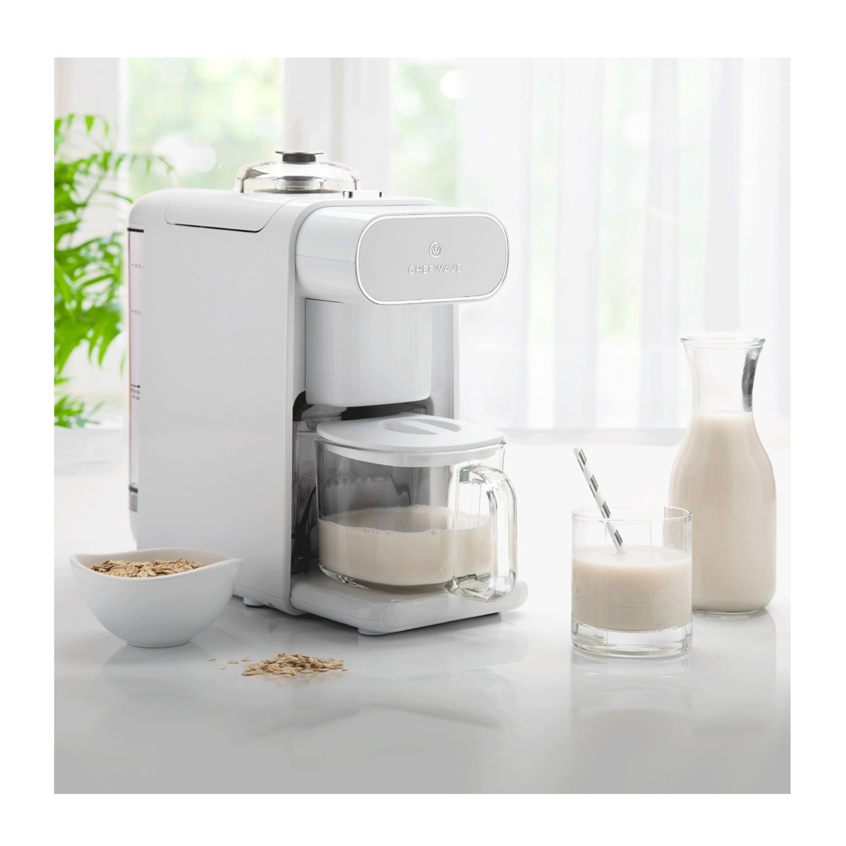 ChefWave Milkmade Non-Dairy Milk Maker with Two Resealable Glass Storage Carafes