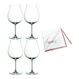 Riedel New World Pinot Noir Wine Glass (4-Pack) with Microfiber Polishing Cloth
