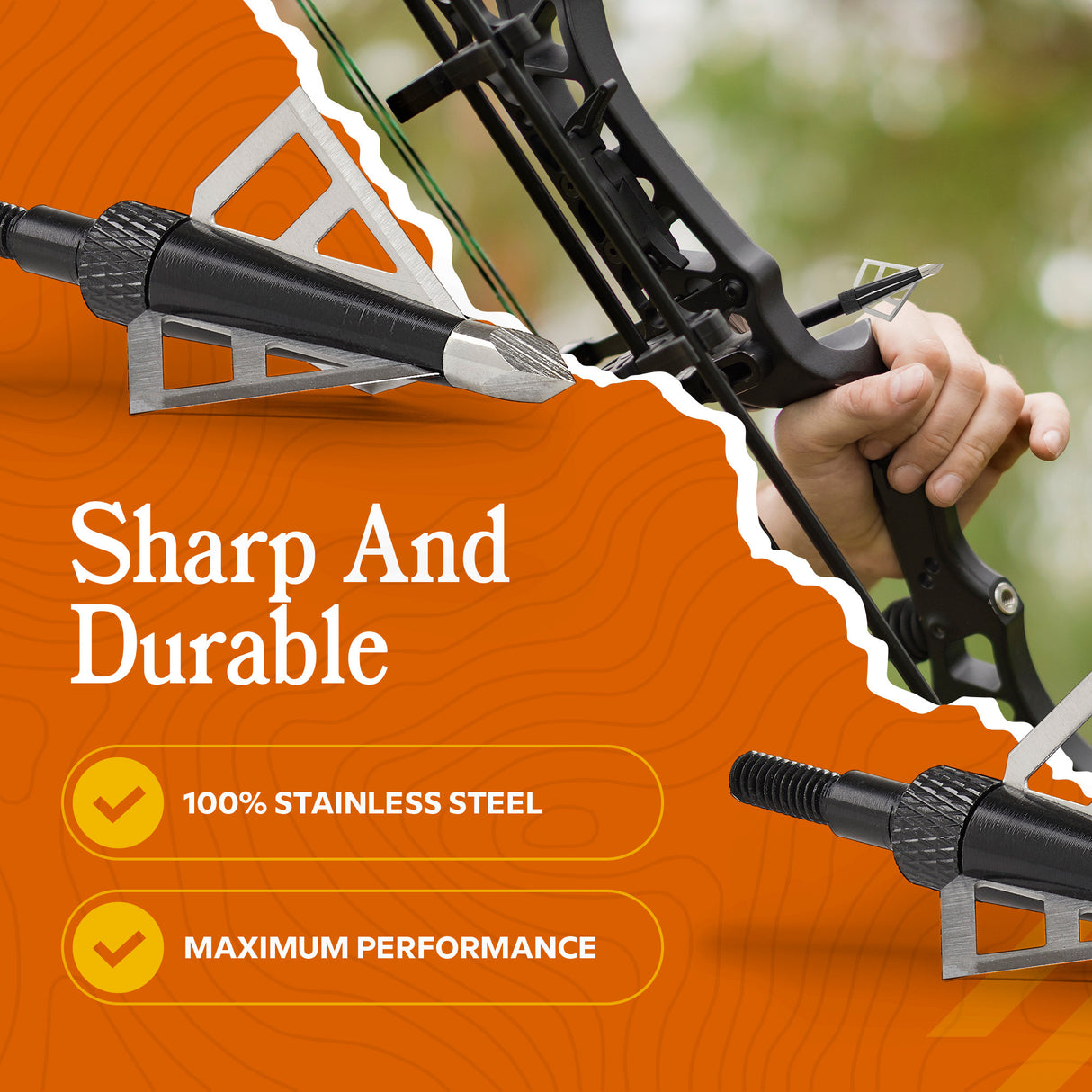 BELOW ZERO Hunting Broadheads/Crossbow & Compound Bow Arrow Heads (6 Pieces)