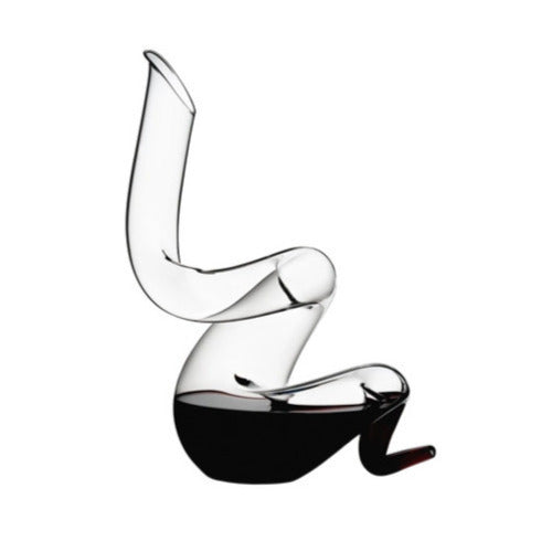 Riedel Boa Decanter with Wine Pourer with Stoppers (2-Pack) and Polishing Cloth