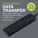 Knox Gear USB 3.0 Hub - 4 Port USB Hub 3.0 - Powered USB Hub for Mac Laptop, PC, PS4, Xbox, TV