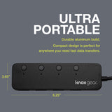 Knox Gear USB 3.0 Hub - 4 Port USB Hub 3.0 - Powered USB Hub for Mac Laptop, PC, PS4, Xbox, TV