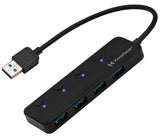 Knox Gear USB 3.0 Hub - 4 Port USB Hub 3.0 - Powered USB Hub for Mac Laptop, PC, PS4, Xbox, TV