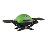 Weber Q 1200 Liquid Propane Grill (Green) with Grill Cover