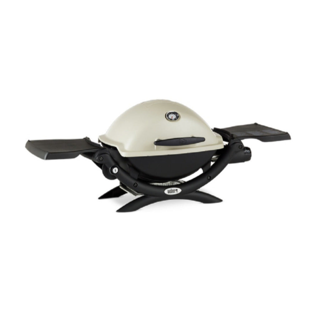 Weber Q1200 Liquid Propane Grill (Titanium) with Grill Cover