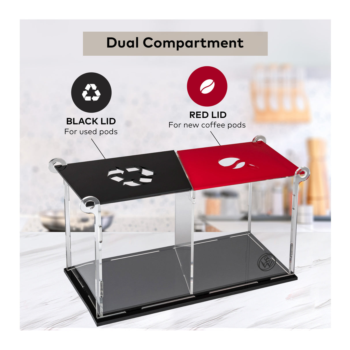 ChefWave Coffee Pod Organizer with Recyclable Section - Holder for Nespresso and Keurig Capsules