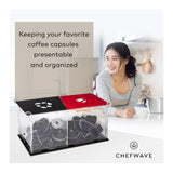 ChefWave Coffee Pod Organizer with Recyclable Section - Holder for Nespresso and Keurig Capsules
