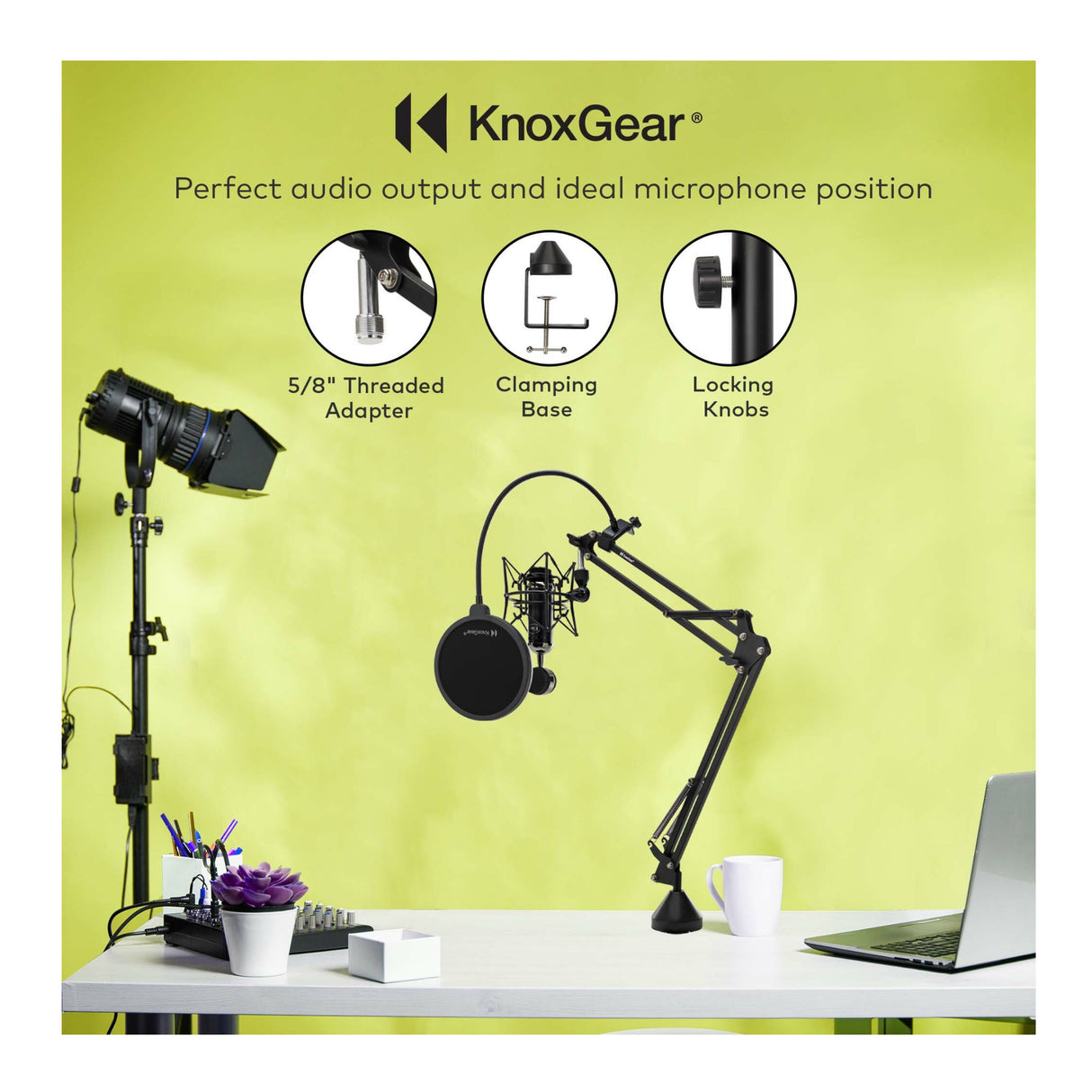 Knox Gear Desktop Boom Arm Microphone Stand