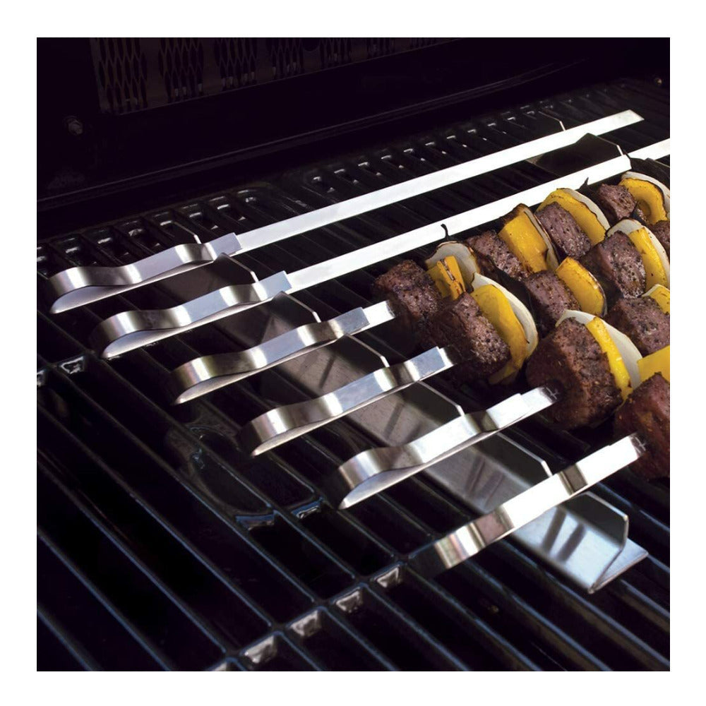 Mtoye Steven Raichlen Stainless Kabob Rack with Flat Skewers