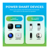 Kratos Power 24 Volt Transformer C-Wire Adapter (White) with Adapter Clips