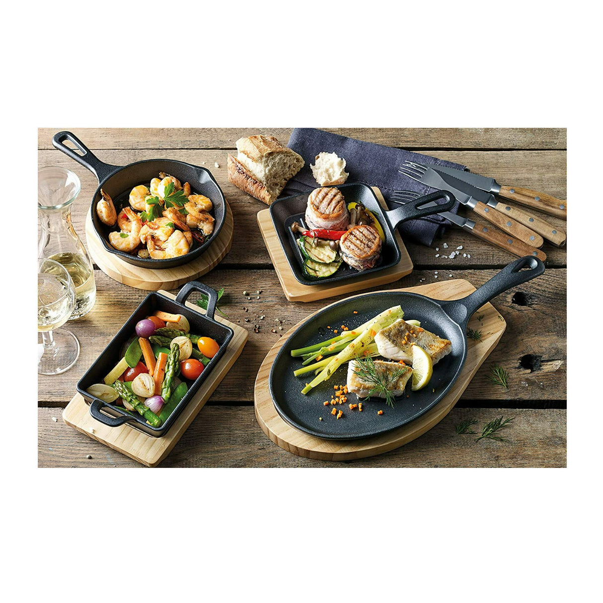 Kchenprofi Oval Serving Pan with Wooden Board