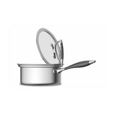 CookCraft by Candace 3 Quart Stainless Steel Sauce Pan with Glass Latch Lid