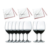Riedel Vinum Bordeaux Wine Glasses (8-Pack) with Polishing Cloth (3-Pack)