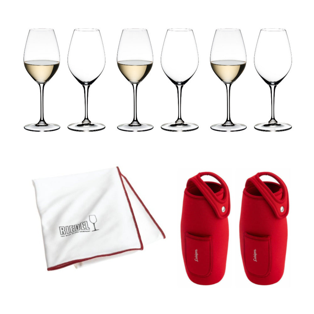 Riedel Wine Friendly White Wine/Champagne Wine Glasses (6-Pack) Bundle