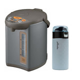 Zojirushi CD-WCC30 Micom Water Boiler and Warmer (Silver Dark Brown) Bundle