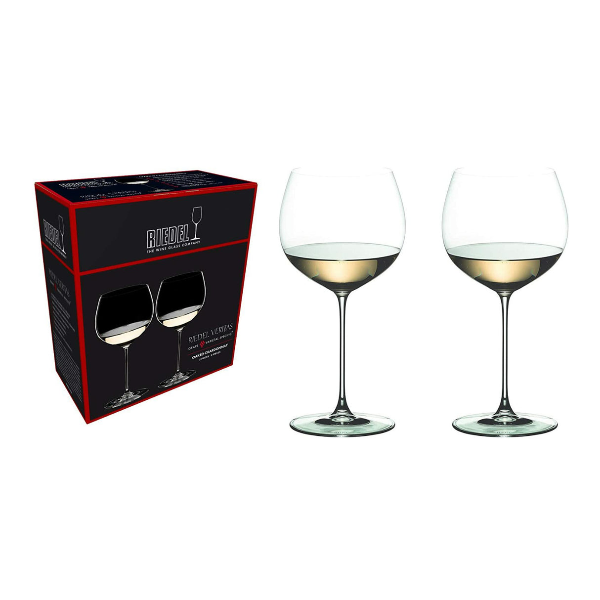 Riedel Veritas Chardonnay Glasses (4-pack) with Cloth and Wine Pourer