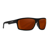 Wiley-X WX Peak Sunglasses (Captivate Polarized Copper Lens, Matte Black Frame)