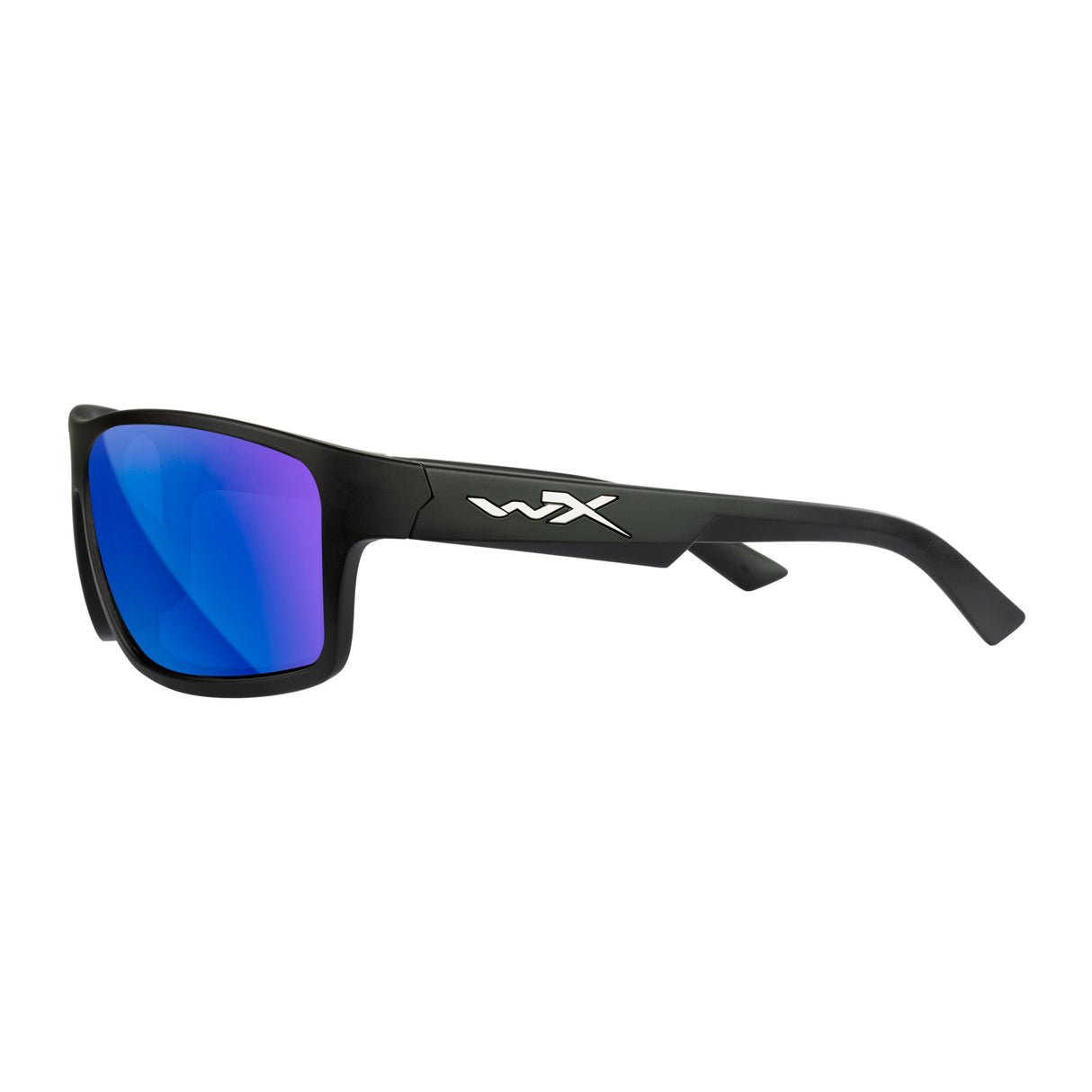 Wiley-X WX Peak Sunglasses (Polarized Blue Mirror Lens, Matte Black Frame)