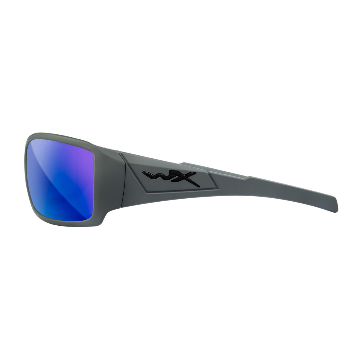 Wiley-X WX Twisted Sunglasses (Polarized Blue Mirror Lens, Matte Gray Frame)