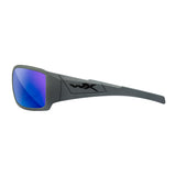 Wiley-X WX Twisted Sunglasses (Polarized Blue Mirror Lens, Matte Gray Frame)