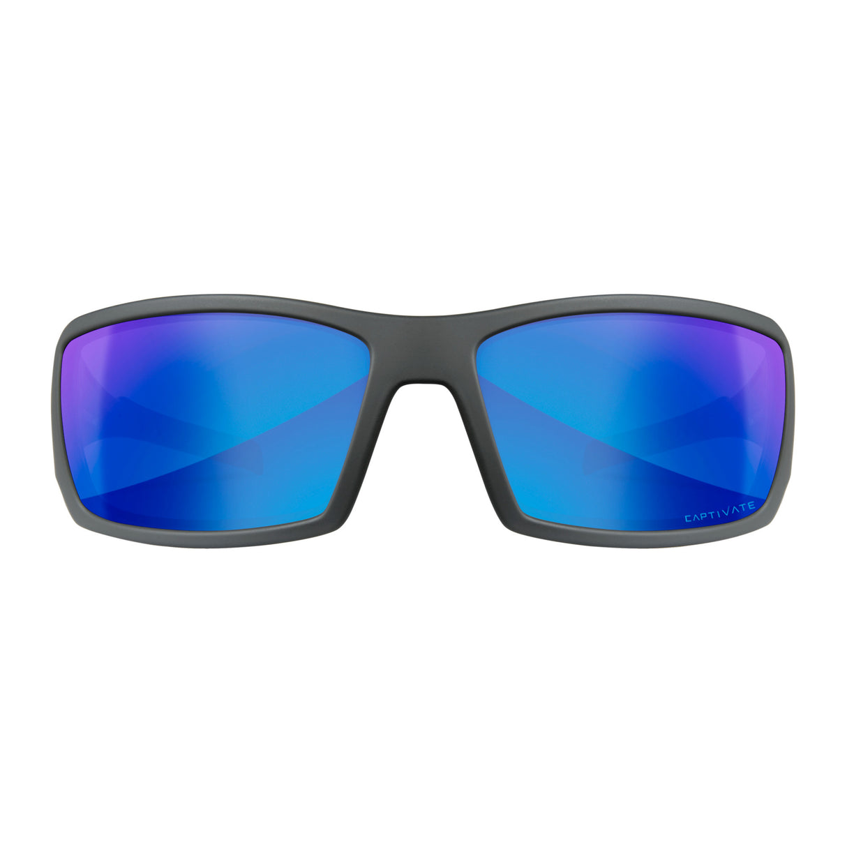 Wiley-X WX Twisted Sunglasses (Polarized Blue Mirror Lens, Matte Gray Frame)