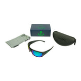 Wiley-X WX Omega Sunglasses (Captivate Polarized Green Mirror Lens, Black Frame)