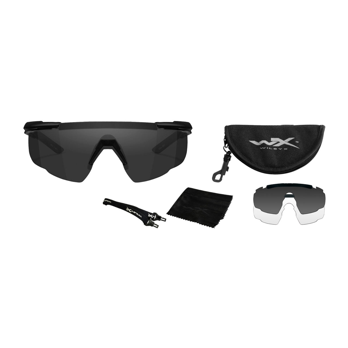 Wiley-X Saber Advanced 2-Lens Sunglass Kit (Gray and Clear Lens, Matte Black)