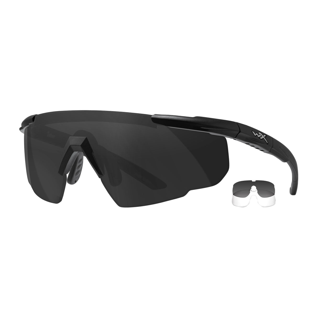 Wiley-X Saber Advanced 2-Lens Sunglass Kit (Gray and Clear Lens, Matte Black)