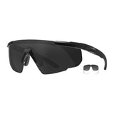 Wiley-X Saber Advanced 2-Lens Sunglass Kit (Gray and Clear Lens, Matte Black)