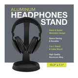 Knox Gear Aluminum Headphone Stand for Desk with Solid Base Mount (Black)