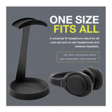Knox Gear Aluminum Headphone Stand for Desk with Solid Base Mount (Black)