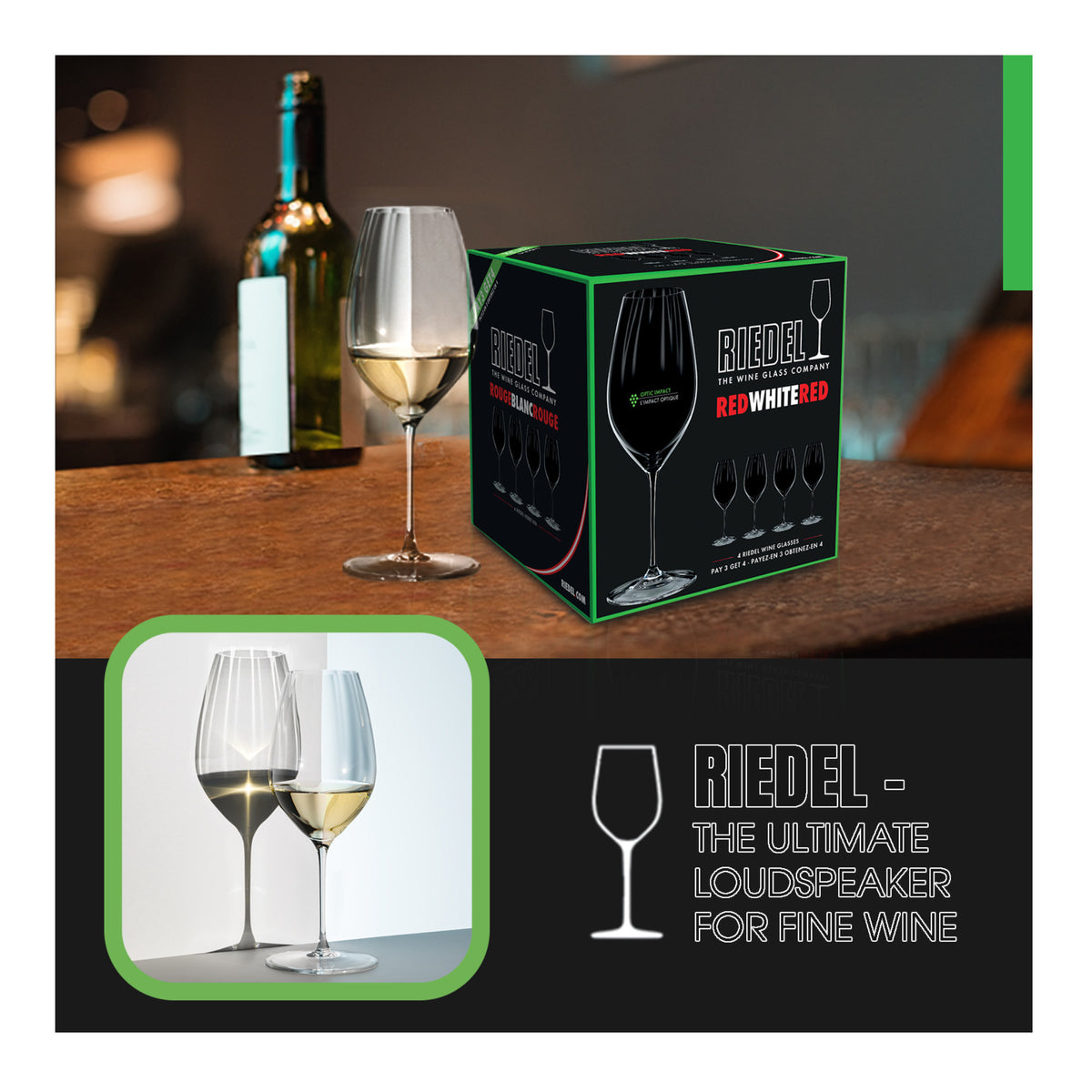 Riedel Performance  Pay 3 Get 4 Value Set Red or White Wine Crystal Glasses