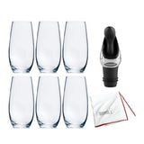Riedel O Wine Tumbler Champagne (Set of 6) Wine Stopper and Cloth Bundle