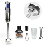 ChefWave Intermix 500-Watt 9-Speed Immersion Hand Blender, 2 Wands, Beaker, Whisk, Chopper