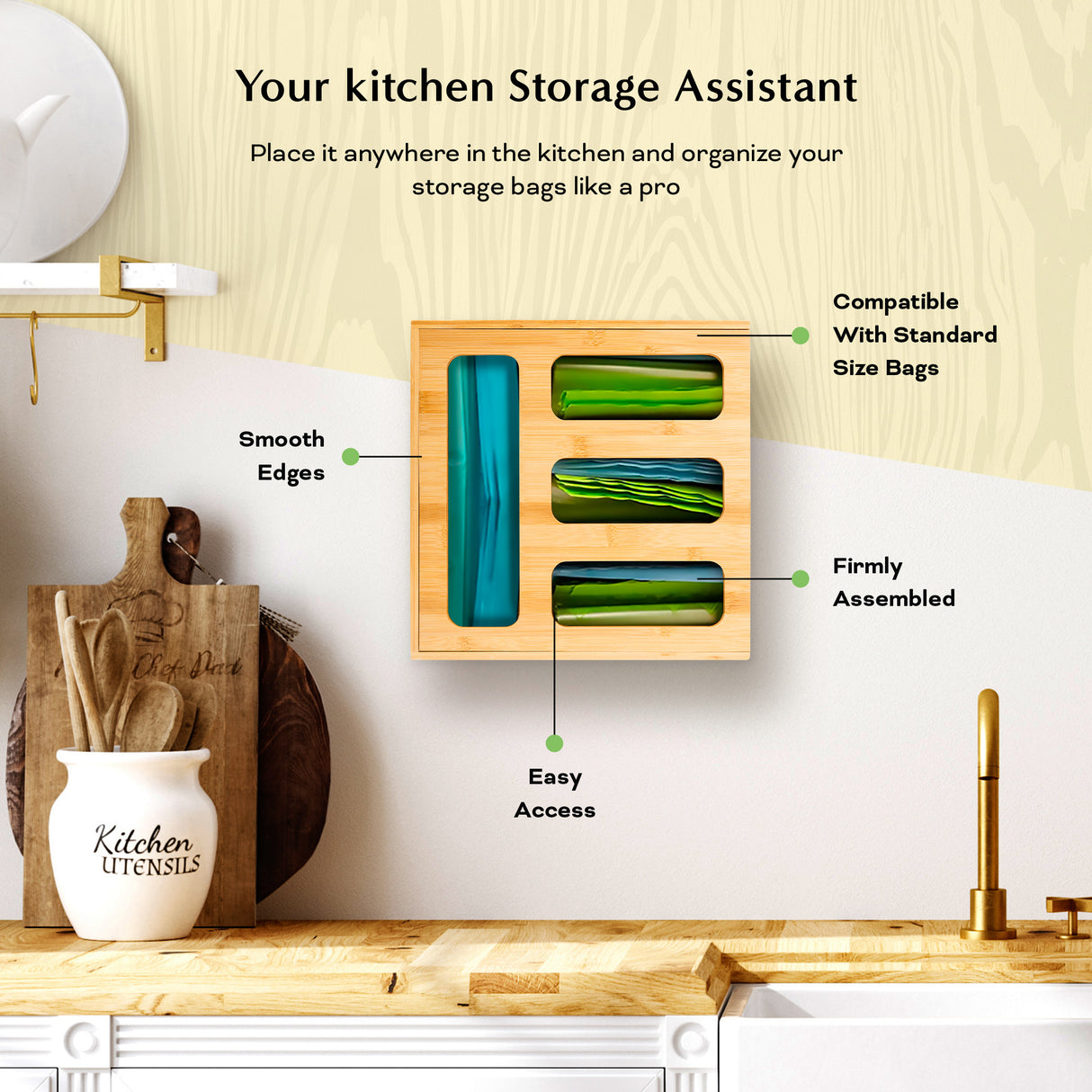 Umiboo Bamboo Bag Storage Organizer
