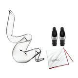 Riedel Boa Decanter with Wine Pourer with Stoppers (2-Pack) and Polishing Cloth