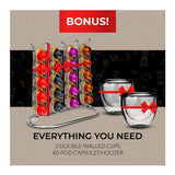 ChefWave Espresso Machine (Black) with Holder, Cups and Handheld Milk Frother