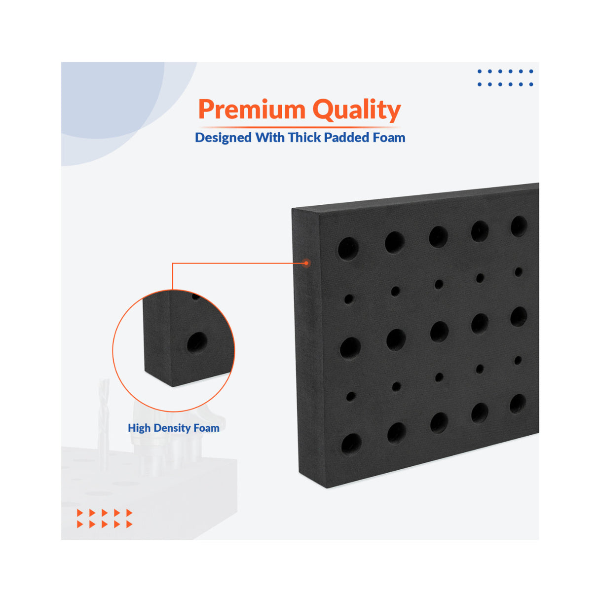 Router Bit Storage Tray - Quality Foam Material for 50 Bits