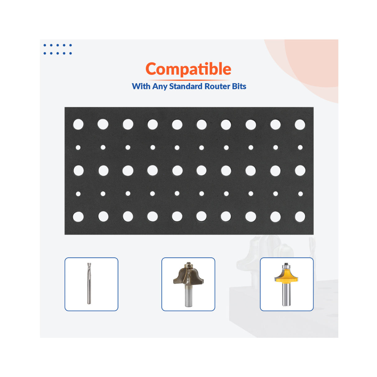 Router Bit Storage Tray - Quality Foam Material for 50 Bits