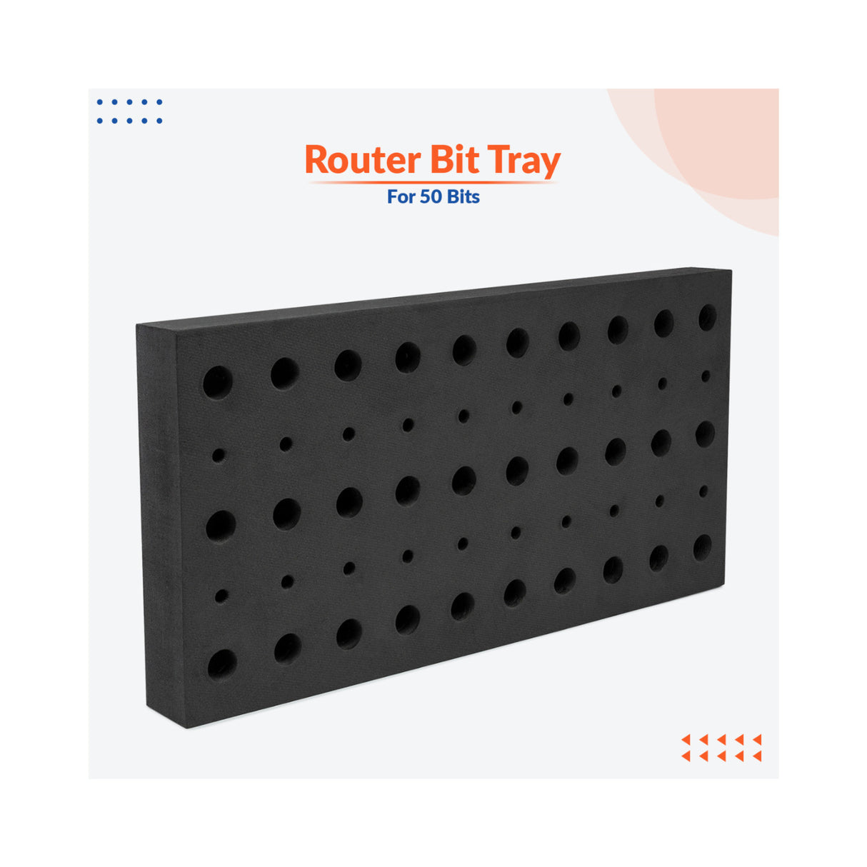 Router Bit Storage Tray - Quality Foam Material for 50 Bits