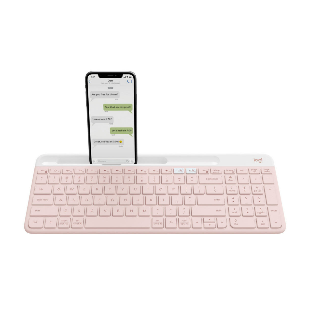 Logitech K585 Slim Multi-Device Wireless, Compact and Quiet Keyboard (Rose)